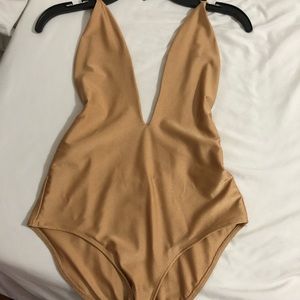 REVOLVE X MICHAEL COSTELLO gold bodysuit